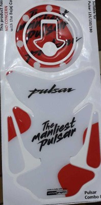 Golden Lion combo tank pad compatible for white Bajaj Pulsar Sticker Bike Tank Pad Bike Tank Pad