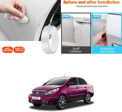 PECUNIA Plastic Car Door Guard(White, Pack of 1, Tata, Manza)