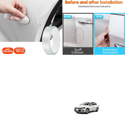 PECUNIA Plastic Car Door Guard(White, Pack of 1, Volkswagen, Universal For Car)