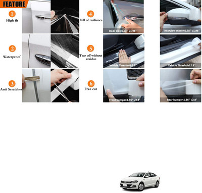 PROEDITION Plastic, Rubber Car Bumper Guard(White, Pack of 1, Volkswagen, Universal For Car)