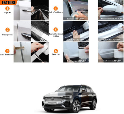 PROEDITION Plastic, Rubber Car Door Guard(White, Pack of 1, Volkswagen, Universal For Car)