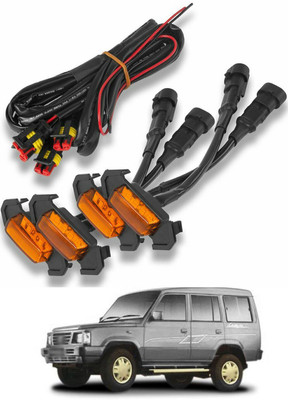 PRTEK 4Pcs/Set Plug and Play Raptor Style Amber Lens Grille LED Lights Day Running Light Width Light Side Light A224 Car Fancy Lights(Black, Orange)