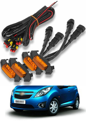 PRTEK 4Pcs/Set Plug and Play Raptor Style Amber Lens Grille LED Lights Day Running Light Width Light Side Light A6 Car Fancy Lights(Yellow)