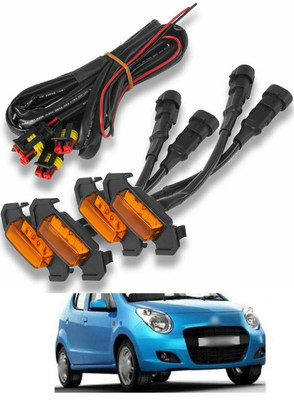 PRTEK 4Pcs/Set Plug and Play Raptor Style Amber Lens Grille LED Lights Day Running Light Width Light Side Light A159 Car Fancy Lights(Yellow)