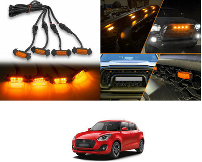XZRTZ 4Pcs/Set Plug and Play Raptor Style Amber Lens Grille LED Lights Day Running Light Width Light Side Light P142 Headlight Car, Motorbike LED for Maruti Suzuki (12 V, 55 W)(Swift, Pack of 4)