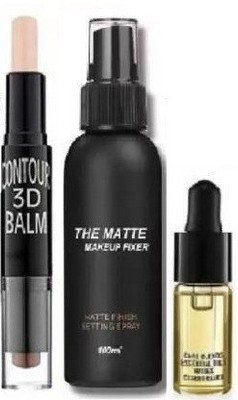 MYEONG FACE MAKEUP SETTING SPRAY FIXER AND 2 IN 1 CONTOUR & CONCEALER STICK WITH SERUM COMBO KIT(3 Items in the set)