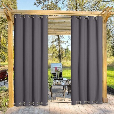 Duronet 170.688 cm (6 ft) Polyester Blackout Window Curtain (Pack Of 2)(Solid, Grey)