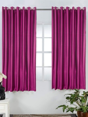 Homefab India 183 cm (6 ft) Polyester Room Darkening Window Curtain (Pack Of 2)(Solid, Lavender)