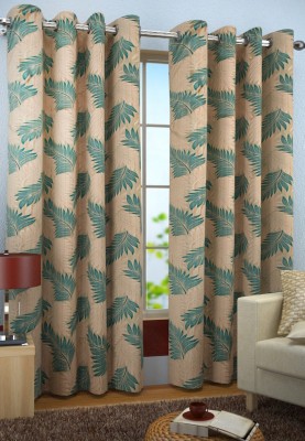 Homefab India 152.5 cm (5 ft) Polyester Room Darkening Window Curtain (Pack Of 2)(Floral, Light Blue)