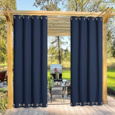 Duronet 140.208 cm (5 ft) Polyester Blackout Window Curtain (Pack Of 2)(Solid, Navy)