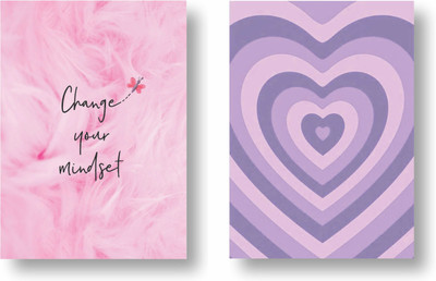 3DS Notebook A5 Diary Unruled 80 Pages(change your mindset and Heart, Pack of 2)