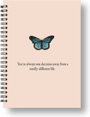 3DS wiro note book A5 Diary Unruled 144 Pages(Blue butterfly)