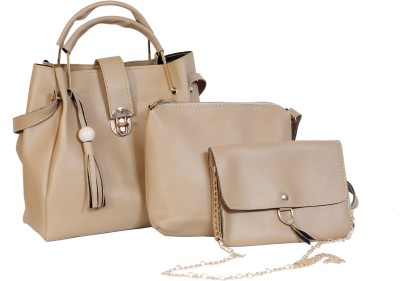 kkksstore Women Beige Shoulder Bag