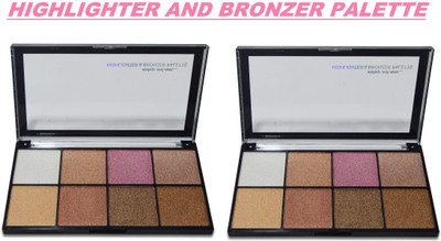 GFSU FACE MAKE UP SHIMMER FINISH Highlighter AND BRONZER PALETTE Highlighter(MULTI SHADES)