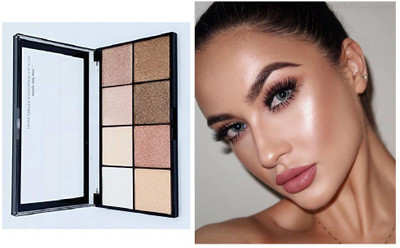 GFSU Highlighter And Bronzer Palette, Provides Shimmer And Shine, Long Lasting, Has 8 Unique Color Shades Highlighter(MULTI SHADES)