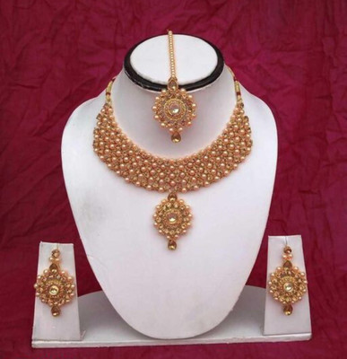 ABHRIK IMITATION Alloy Gold-plated Gold Jewellery Set(Pack of 1)