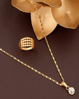 Bright STYLE Metal, Alloy Gold-plated Gold Jewellery Set(Pack of 1)