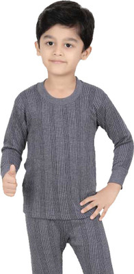 LUX INFERNO Top For Baby Boys & Baby Girls(Grey, Pack of 1)