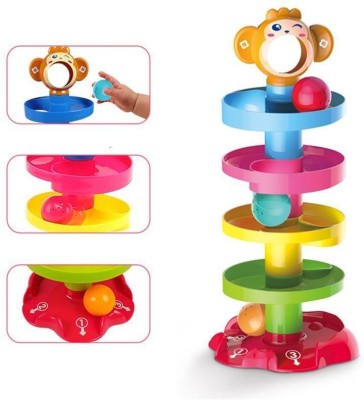 WOW Toys-Delivering Joys of Life 5 Layer Plastic Stack|Roll and Swirl Ball|Baby and Toddler Development Educational Toy|Learning Activity Game for Kids Toys|Tower Puzzle Toy| Pack of 1(Multicolor)