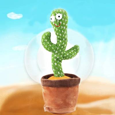 Chigy Wooh Cactus Toy Talking Cactus Plant Plush Toy Dancing Cactus Voice Repeat,Dancing,Recording,120 Songs For Babies Sunny Cactus Singing Toy  (Green)