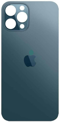Sandreezz Apple iPhone 12 Pro Max (with Logo) (Glass) Back Panel(Blue)