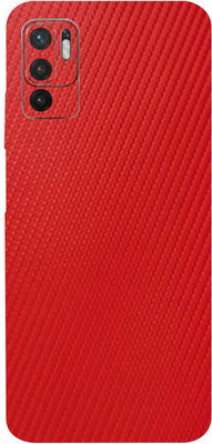 BUGGU Redmi Note 10T 5G, redmi note 10t 5g Mobile Skin(Ultra Super Red Carbon Fiber Skin With High Matte Finish., Mobile Skin (Back+Side+Camera))