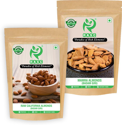 RASC Natural Premium Mamra and California Almonds I Mamra and California Badam I Value Pack Pouch of Dried Mamra and California Almonds I Mamra and California Badamgiri I Pack of 2 I Each Pack 200g Almonds(2 x 200 g) RASC Natural Premium Mamra and California Almonds I Mamra and California Badam I Value Pack Pouch of Dried Mamra and California Almonds I Mamra and California Badamgiri I Pack of 2 I Each Pack 200g Almonds(2 x 200 g)