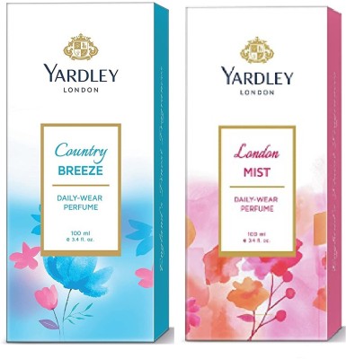 Yardley London 1 COUNTRY BREEZE DAILY WEAR PERFUME , 100 ML & 1 LONDON MIST PERFUME, 100 ML, PACK OF 2 . Eau de Parfum  -  200 ml(For Men & Women)