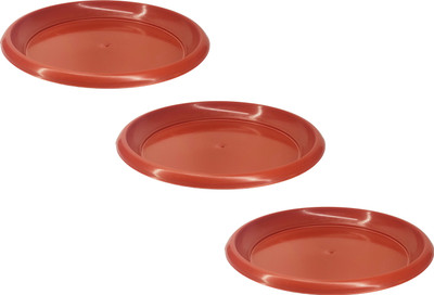 Grovalue Planter Bottom Plate/Pot Saucer/Drip Tray Base Plate 9 Inch for upto 9” Pots Plant Container Set(Pack of 3, Plastic)