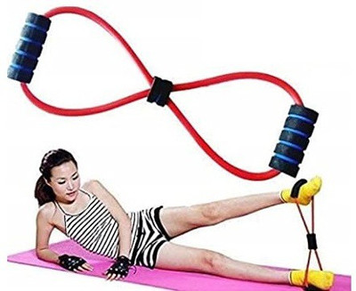 GYMIGO IVI54-AZ-Latex Figure 8 Yoga Fitness Workout Toning Resistance Tube Resistance Tube(Multicolor)