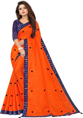 ONTIC Embroidered Bollywood Silk Blend Saree(Multicolor)