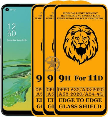 SEVEN7STAR Edge To Edge Tempered Glass for Oppo A33, Oppo A53, Oppo A54 -4G, Oppo A32(Pack of 3)