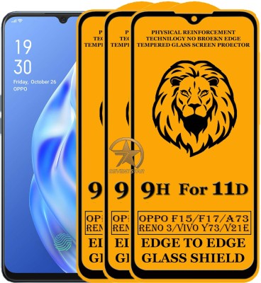 HQ Protection Edge To Edge Tempered Glass for Oppo F15, Oppo F17, Oppo Reno 3, Vivo Y73, Vivo V21e(Pack of 3)