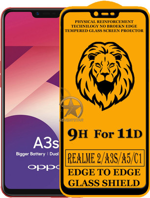 SEVEN7STAR Edge To Edge Tempered Glass for Realme 2, Oppo A3s, Oppo A5, Realme C1(Pack of 1)