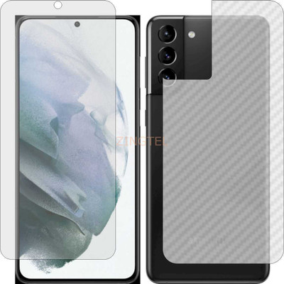 ZINGTEL Front and Back Screen Guard for SAMSUNG G996B GALAXY S21 PLUS (Front Matte Finish & Back 3d Carbon Fiber)(Pack of 2)