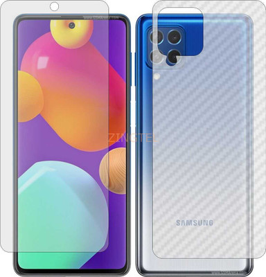 ZINGTEL Front and Back Screen Guard for SAMSUNG GALAXY M62 (Front Matte Finish & Back 3d Carbon Fiber)(Pack of 2)