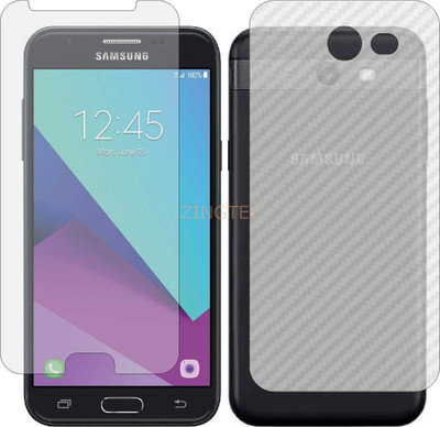 ZINGTEL Front and Back Screen Guard for SAMSUNG GALAXY J3 PRIME (Front Matte Finish & Back 3d Carbon Fiber)(Pack of 2)