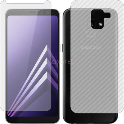 ZINGTEL Front and Back Screen Guard for SAMSUNG GALAXY A8 2018 (Front Matte Finish & Back 3d Carbon Fiber)(Pack of 2)