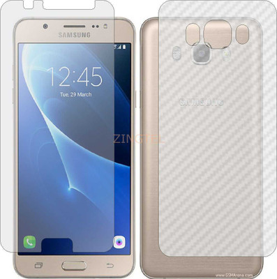 ZINGTEL Front and Back Screen Guard for SAMSUNG GALAXY ON 8 2016 (Front Matte Finish & Back 3d Carbon Fiber)(Pack of 2)