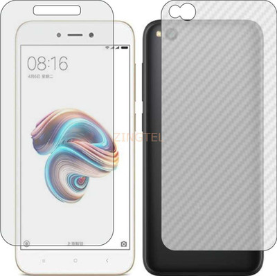 ZINGTEL Front and Back Screen Guard for MI REDMI GO (Front Matte Finish & Back 3d Carbon Fiber)(Pack of 2)