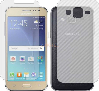 ZINGTEL Front and Back Screen Guard for SAMSUNG GALAXY J2 DTV (Front Matte Finish & Back 3d Carbon Fiber)(Pack of 2)