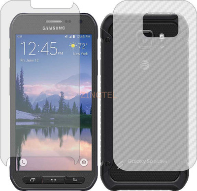 ZINGTEL Front and Back Screen Guard for SAMSUNG GALAXY S6 ACTIVE (Front Matte Finish & Back 3d Carbon Fiber)(Pack of 2)