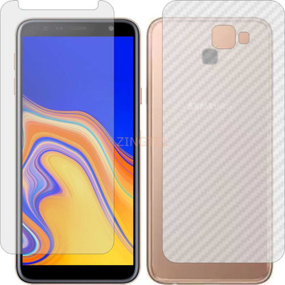 ZINGTEL Front and Back Screen Guard for SAMSUNG GALAXY J4 PLUS (Front Matte Finish & Back 3d Carbon Fiber)(Pack of 2)
