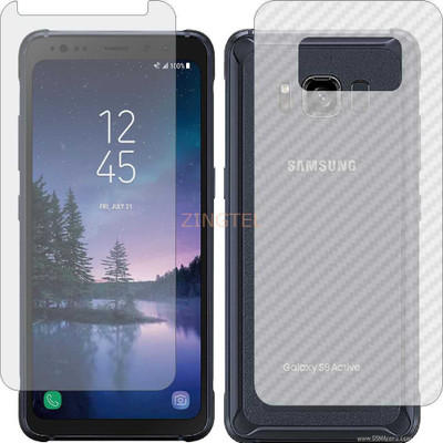 ZINGTEL Front and Back Screen Guard for SAMSUNG S8 ACTIVE (Front Matte Finish & Back 3d Carbon Fiber)(Pack of 2)