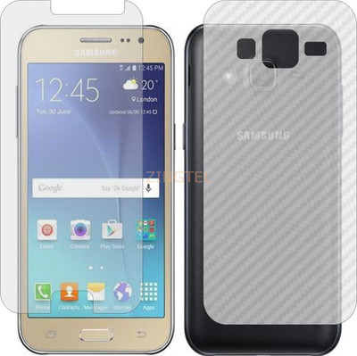 ZINGTEL Front and Back Screen Guard for SAMSUNG GALAXY J2 2017 (Front Matte Finish & Back 3d Carbon Fiber)(Pack of 2)