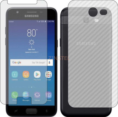 ZINGTEL Front and Back Screen Guard for SAMSUNG GALAXY AMP PRIME 3 (Front Matte Finish & Back 3d Carbon Fiber)(Pack of 2)