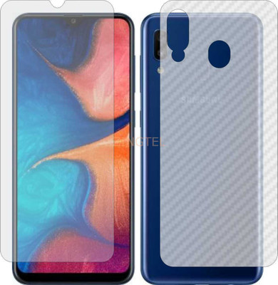 ZINGTEL Front and Back Screen Guard for SAMSUNG GALAXY A20 (Front Matte Finish & Back 3d Carbon Fiber)(Pack of 2)