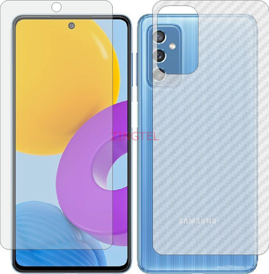 ZINGTEL Front and Back Screen Guard for SAMSUNG GALAXY M52 5G SMM526BR (Front Matte Finish & Back 3d Carbon Fiber)(Pack of 2)