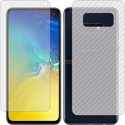 ZINGTEL Front and Back Screen Guard for SAMSUNG GALAXY S10E (Front Matte Finish & Back 3d Carbon Fiber)(Pack of 2)