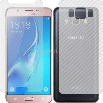 ZINGTEL Front and Back Screen Guard for SAMSUNG GALAXY J5 6 (Front Matte Finish & Back 3d Carbon Fiber)(Pack of 2)